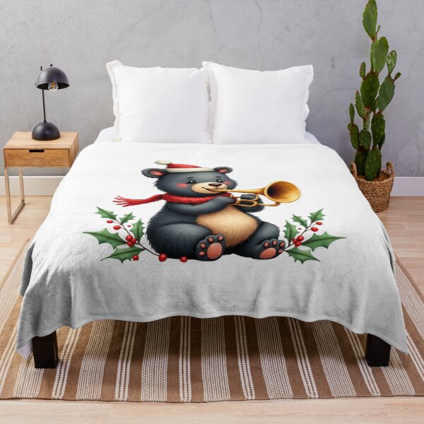 Item preview, Cute Bear Playing Trumpet Christmas Holiday Musician designed and sold by Artinkcreative.