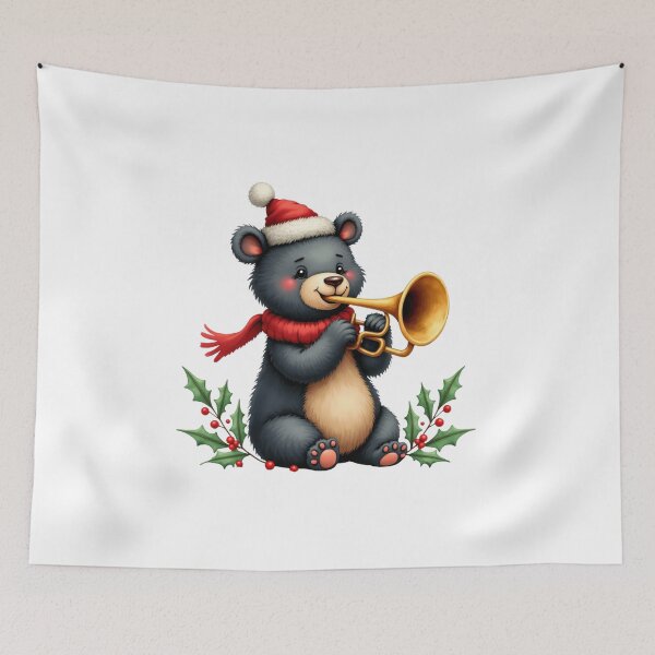 Item preview, Cute Bear Playing Trumpet Christmas Holiday Musician designed and sold by Artinkcreative.