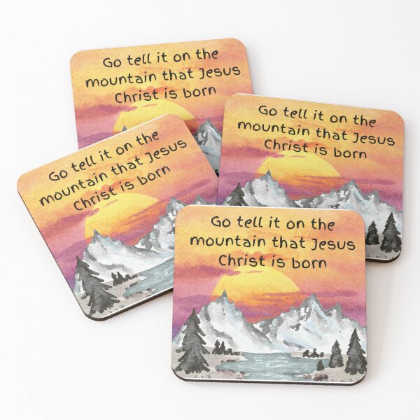 Item preview, Go tell it on the mountain that Jesus Christ is born, Christmas design designed and sold by SofikoDesigns.