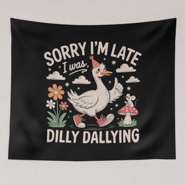 Item preview, Funny Late Sorry Classic I'm Dilly Dallying I Vintage Was Retro Saying designed and sold by PEDDAKAPRADEEP.