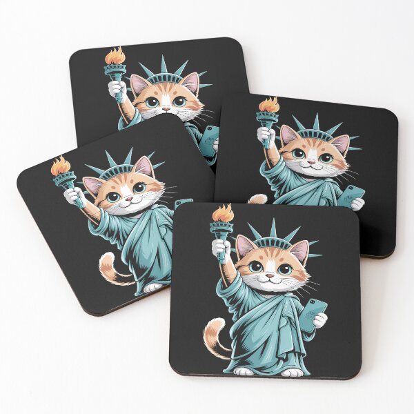 Item preview, Cute Kawaii Cat Statue Of Liberty I Love New York NYC designed and sold by papertaless.