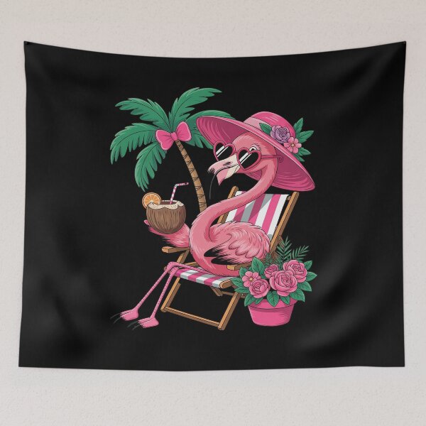 Artikelvorschau, Flamingo, rosa Palme, tropischer Strand, Sommerurlaub, Frauen entworfen und verkauft von BiellaSar.