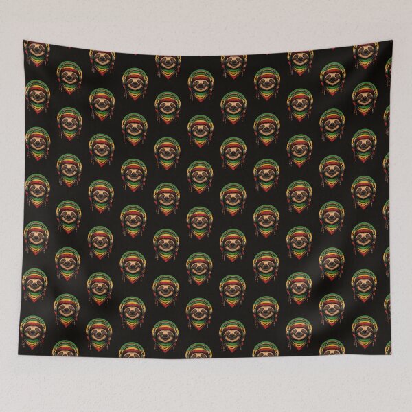 Item preview, Reggae Sloth Headphones Rastafarian Chill Vibes Music Art designed and sold by anandsiva2703.