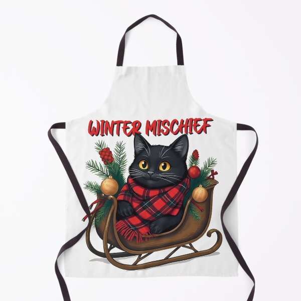 Item preview, Winter Mischief (2) – Cute Christmas Cat in a Sleigh designed and sold by InkoraLab.