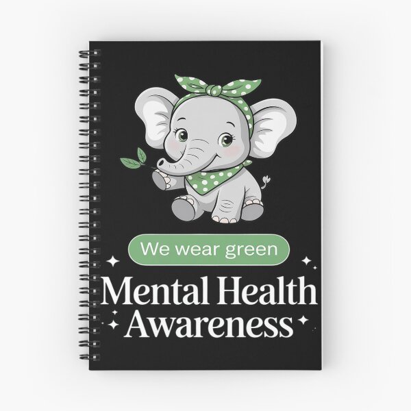 Item preview, Elephant Mental Health Awareness Green Ribbon designed and sold by papertaless.