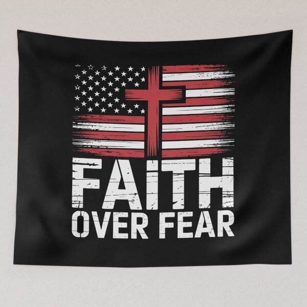 Item preview, Faith Over Fear Christian American Flag Women Men designed and sold by papertaless.