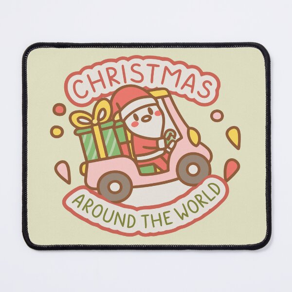 Item preview, Kawaii Santa Christmas Around The World | Cute Pastel Holiday Travel Sticker designed and sold by Taanva.