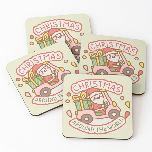Item preview, Kawaii Santa Christmas Around The World | Cute Pastel Holiday Travel Sticker designed and sold by Taanva.