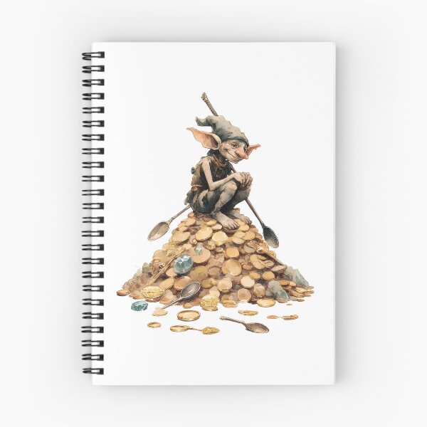 Artikelvorschau, Schatzhortender Goblin – Goblincore Fantasy-Kunst aus Gold und Schmuck entworfen und verkauft von Goblinlife.