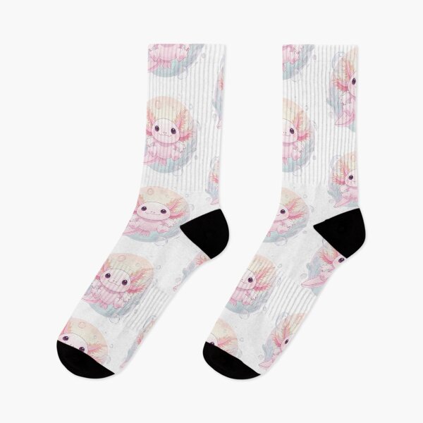 Artikelvorschau, Niedlicher pastellrosa Axolotl – Kawaii-Aquarellkunst eines Amphibien – Entzückendes, lächelndes Axolotl-Design entworfen und verkauft von MadeByACJ.