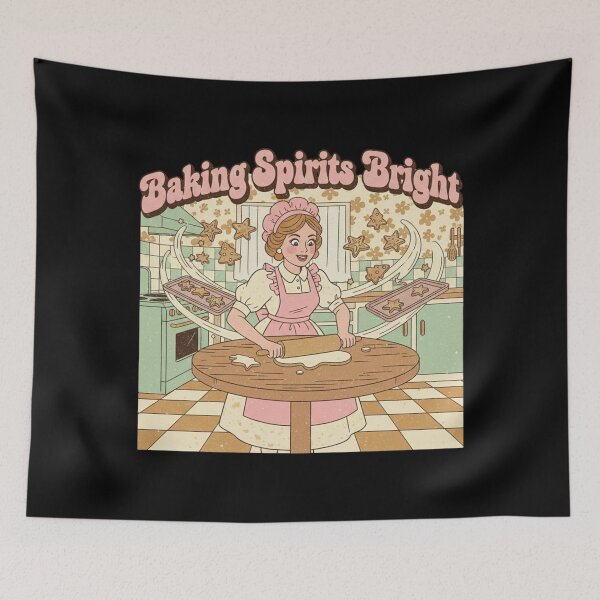 Item preview, Baking Spirits Bright Retro Mrs. Claus Christmas Design designed and sold by DIRTYSKETCHH.