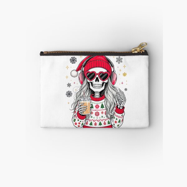 Item preview, Skeleton Girl Singing Christmas Tunes | Cute Gothic Christmas Coffee Art designed and sold by ColorSplash123.