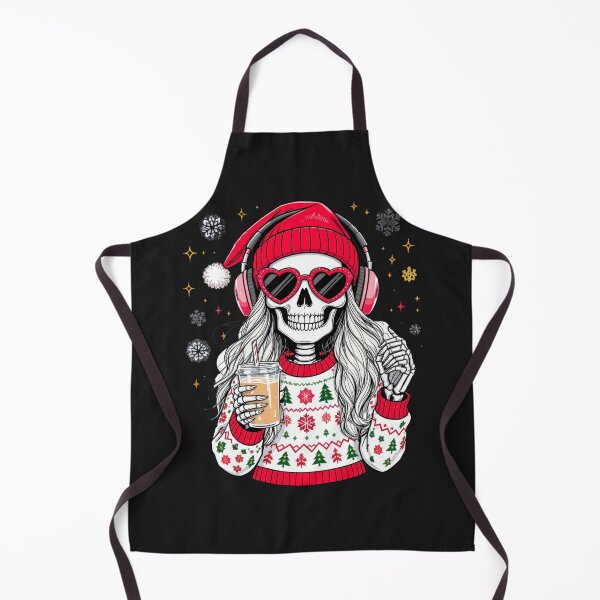 Item preview, Skeleton Girl Singing Christmas Tunes | Cute Gothic Christmas Coffee Art designed and sold by ColorSplash123.