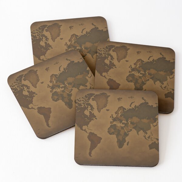 Item preview, Antique World Map – Elegant Vintage Earth Tone Design designed and sold by mhose3.
