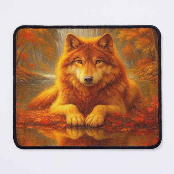 Item preview, “Autumn Guardian: The Wolf Beneath the Falls” designed and sold by alw951.