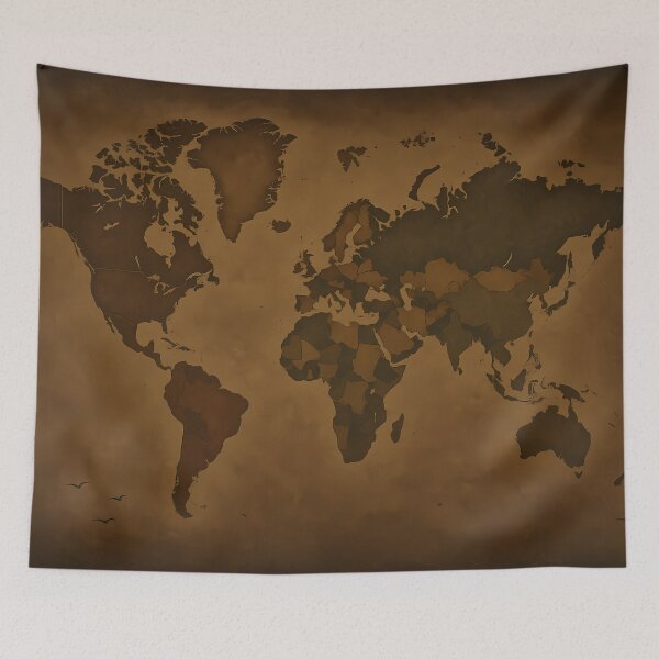 Item preview, Antique World Map – Elegant Vintage Earth Tone Design designed and sold by mhose3.