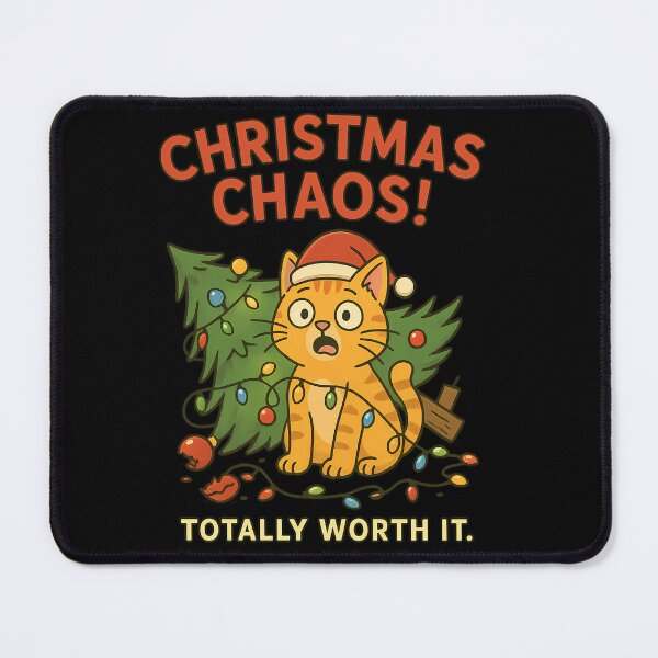 Item preview, Christmas Chaos – Funny Cat and Christmas Tree Mishap designed and sold by TimsahAkkus.