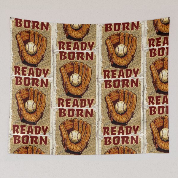 Item preview, Born Ready - Vintage Baseball Glove and Ball Design designed and sold by Hen-C-Art.
