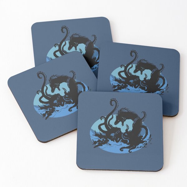 Item preview, Giant Squid in a Battle with a Sea Serpent Monster designed and sold by Kendall  Falk.