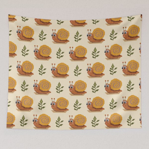 Item preview, Cute Pixel Snail Pattern – Retro Nature Whimsy designed and sold by Dintheo.