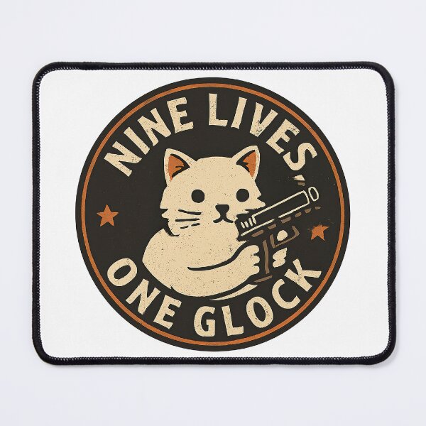 Item preview, Cat With Gun, Nine Lives One Glock designed and sold by graphic-genie.
