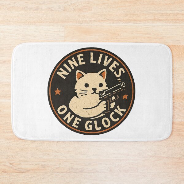 Item preview, Cat With Gun, Nine Lives One Glock designed and sold by graphic-genie.