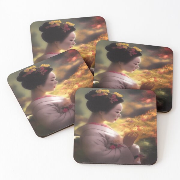 Item preview, Emiko – A Japanese geisha in a flower garden designed and sold by Marcel1966.