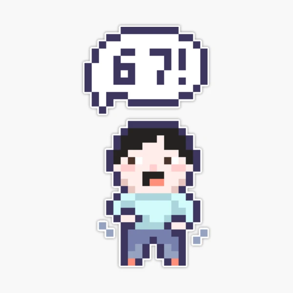 6 7 sixseven Pixel Art Kid - Version 3