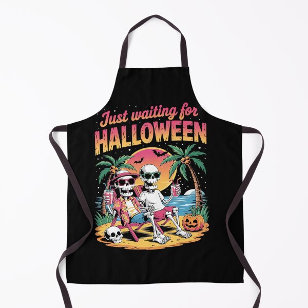 Item preview, Just Waiting For Halloween Summer Beach Skeleton Pumpkin boo  designed and sold by KonstanKoraner.