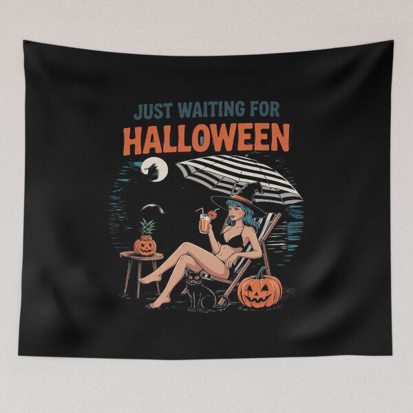 Item preview, Just Waiting for Halloween Summerween Beach Witch Summer  designed and sold by KonstanKoraner.