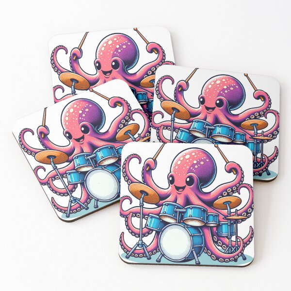 Item preview, Octopus Playing Drums designed and sold by Fastokart.