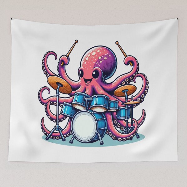 Item preview, Octopus Playing Drums designed and sold by Fastokart.