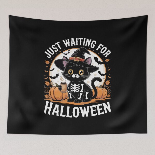 Item preview, Just Waiting For Halloween Witch Cat Easy Halloween  designed and sold by KonstanKoraner.