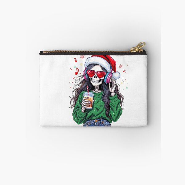 Item preview, Christmas Music Skeleton Girl | Cool Gothic Coffee Lover Christmas Art designed and sold by ColorSplash123.