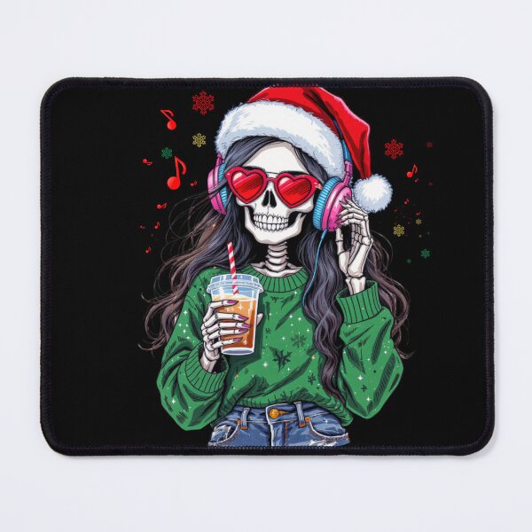 Item preview, Christmas Music Skeleton Girl | Cool Gothic Coffee Lover Christmas Art designed and sold by ColorSplash123.