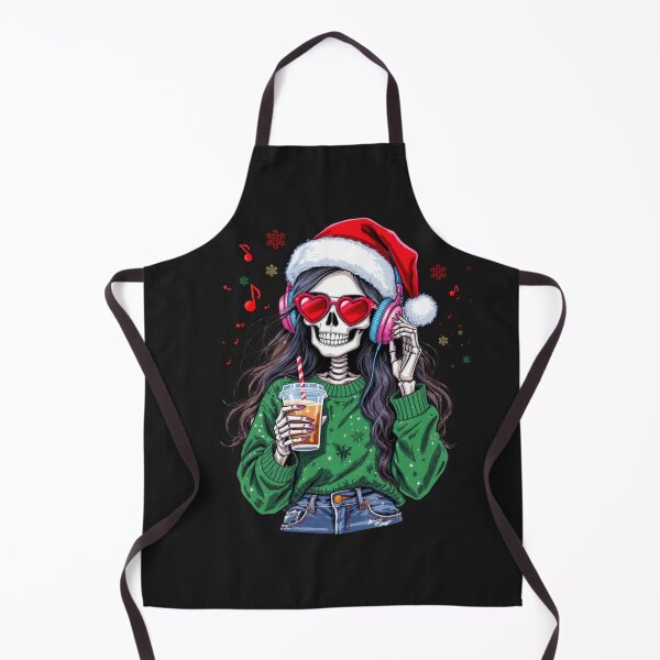 Item preview, Christmas Music Skeleton Girl | Cool Gothic Coffee Lover Christmas Art designed and sold by ColorSplash123.