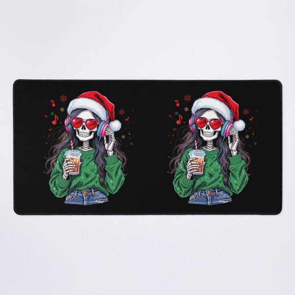 Item preview, Christmas Music Skeleton Girl | Cool Gothic Coffee Lover Christmas Art designed and sold by ColorSplash123.