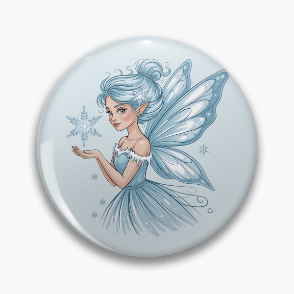 Item preview, Winter Fairy with Snowflake and Sparkling Blue Wings designed and sold by BirdsnStuff.