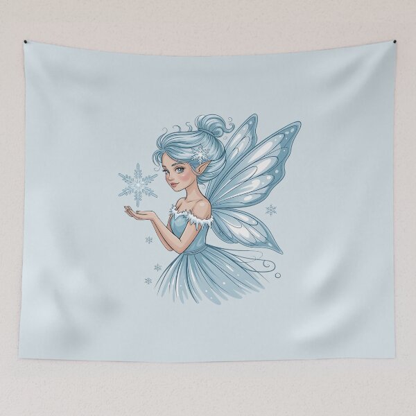 Item preview, Winter Fairy with Snowflake and Sparkling Blue Wings designed and sold by BirdsnStuff.