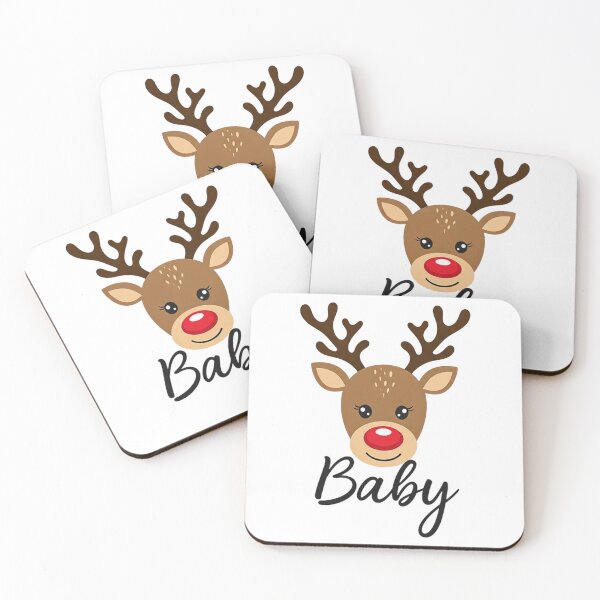 Item preview, Baby Reindeer Face Christmas Design – Cute Cartoon Holiday Art with Red Nose and Sweet Smile designed and sold by PixelVibe782.