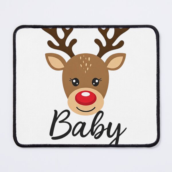 Item preview, Baby Reindeer Face Christmas Design – Cute Cartoon Holiday Art with Red Nose and Sweet Smile designed and sold by PixelVibe782.