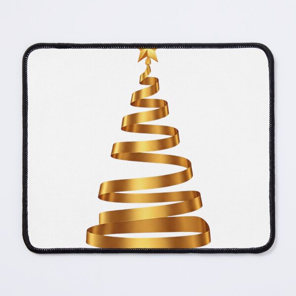 Item preview, Elegant Gold Ribbon Christmas Tree – Modern Minimalist Holiday Art with Shiny Metallic Finish and Glowing Star designed and sold by PixelVibe782.