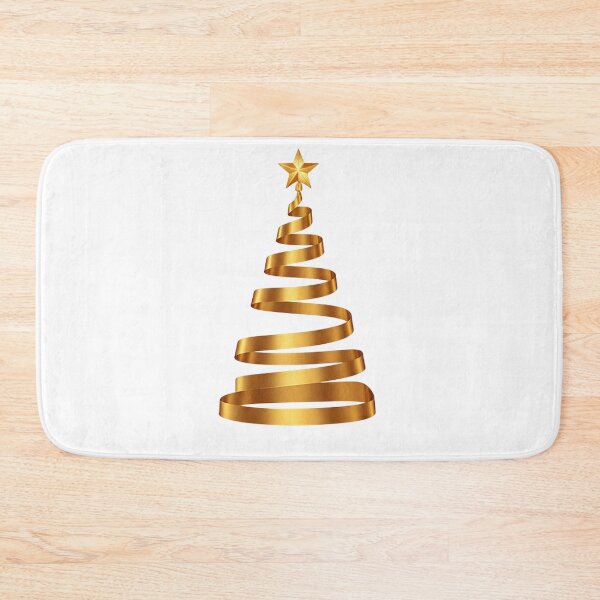 Item preview, Elegant Gold Ribbon Christmas Tree – Modern Minimalist Holiday Art with Shiny Metallic Finish and Glowing Star designed and sold by PixelVibe782.