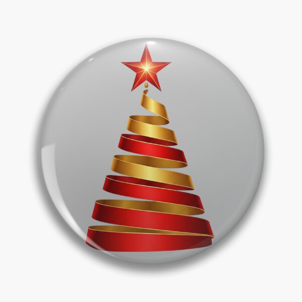 Item preview, Modern Red and Gold Ribbon Christmas Tree – Sleek Festive Design with Elegant Spiral and Star designed and sold by PixelVibe782.