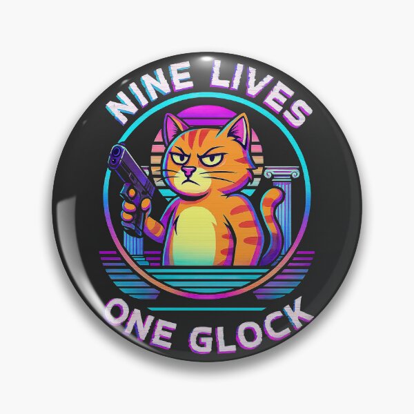 Item preview, Cat With Gun, Nine Lives One Glock designed and sold by graphic-genie.