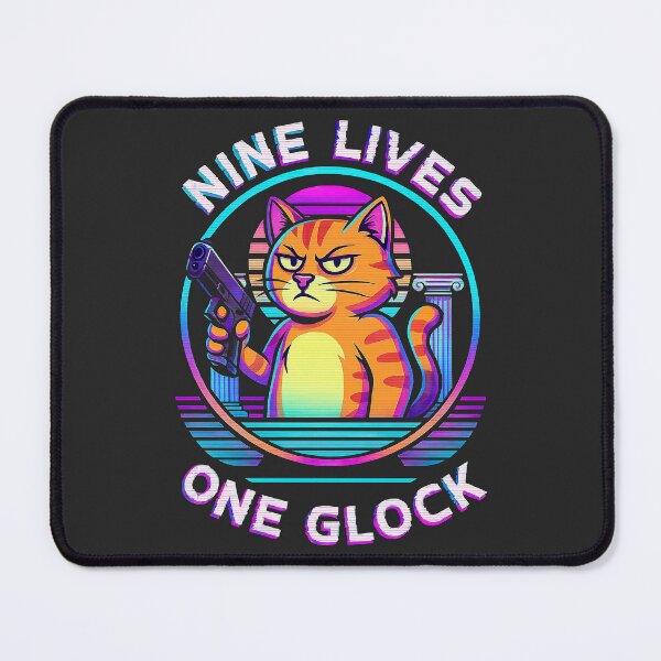 Item preview, Cat With Gun, Nine Lives One Glock designed and sold by graphic-genie.