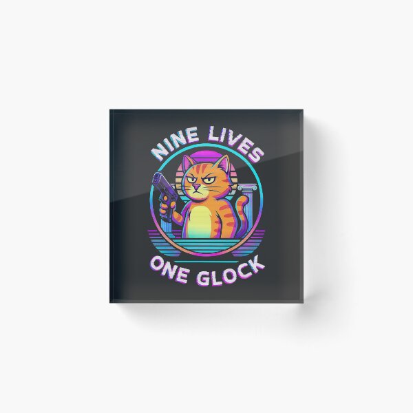 Item preview, Cat With Gun, Nine Lives One Glock designed and sold by graphic-genie.