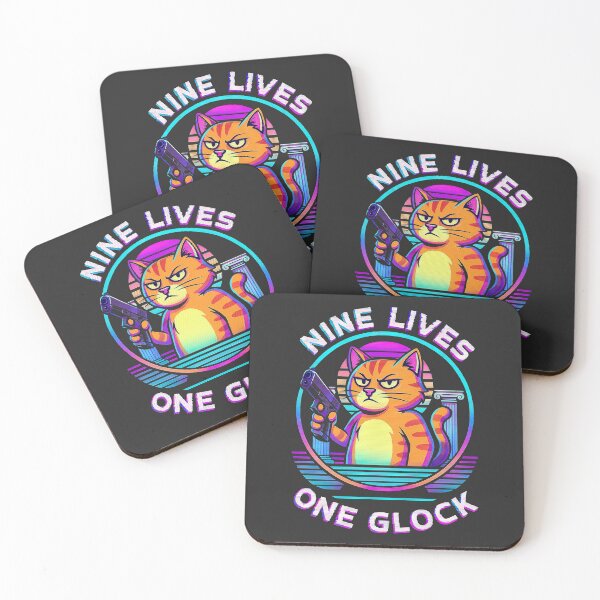 Item preview, Cat With Gun, Nine Lives One Glock designed and sold by graphic-genie.