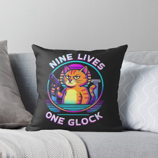 Item preview, Cat With Gun, Nine Lives One Glock designed and sold by graphic-genie.