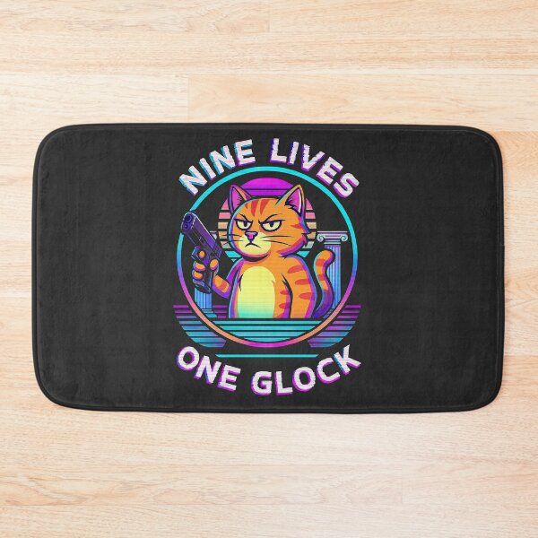 Item preview, Cat With Gun, Nine Lives One Glock designed and sold by graphic-genie.